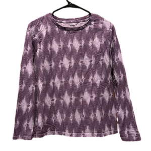 Sonoma Purple Patterned Everyday Tee Long Sleeve T-Shirt Size Large